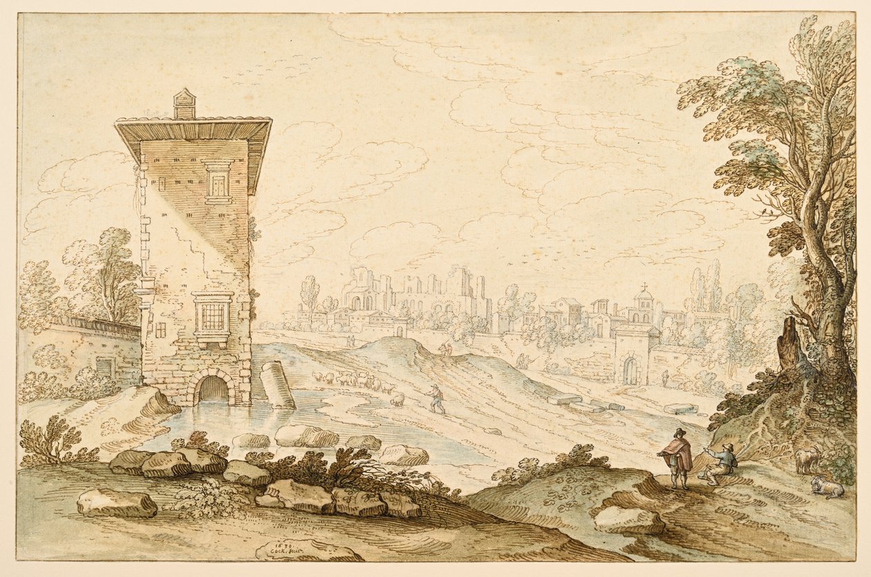 paisaje romano de Maerten de Cock
