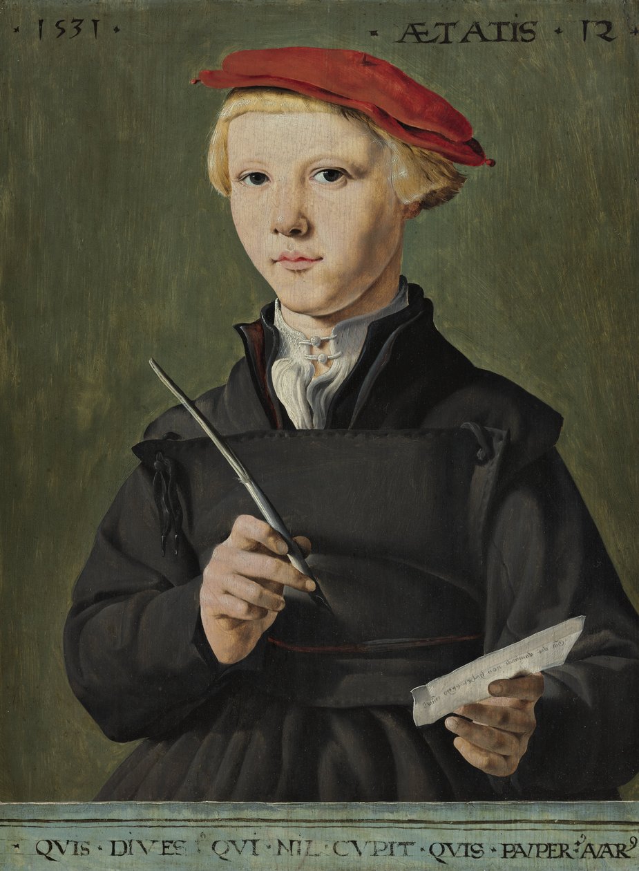Retrato de un joven colegial de Maerten van Heemskerck