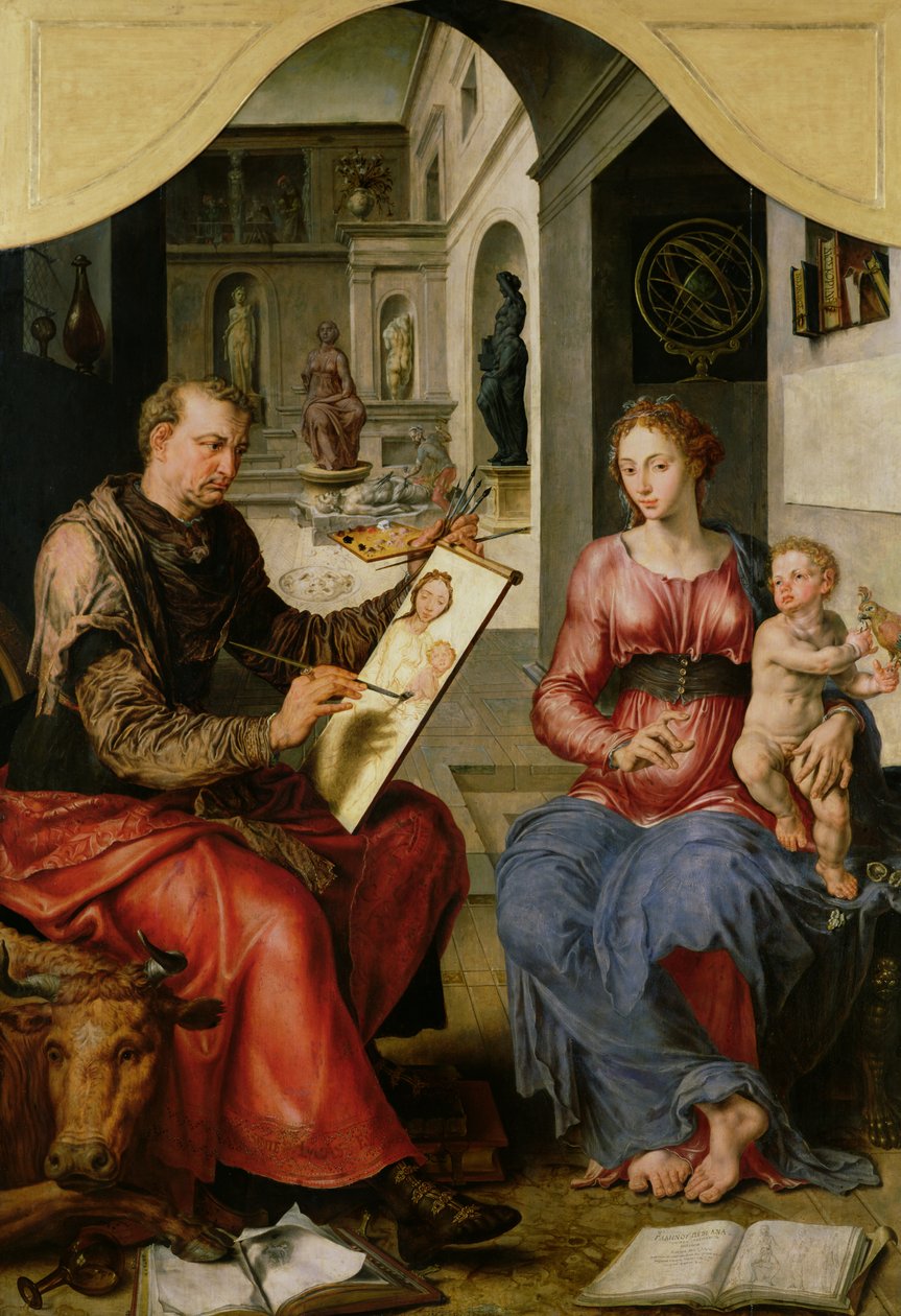 San Lucas pintando a la Virgen, c.1545 de Maerten van Heemskerck