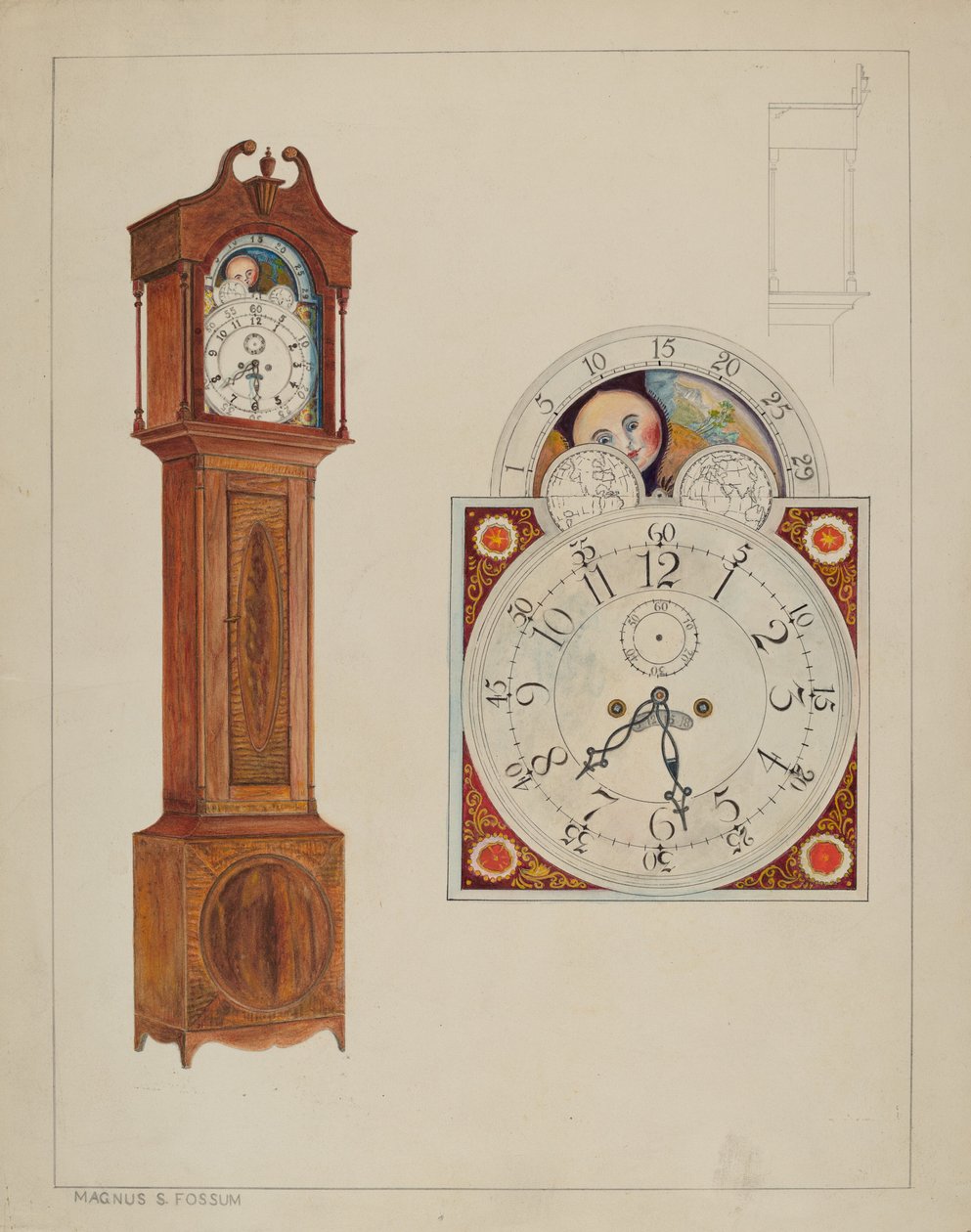Reloj de abuelo, c. 1937 de Magnus S. Fossum