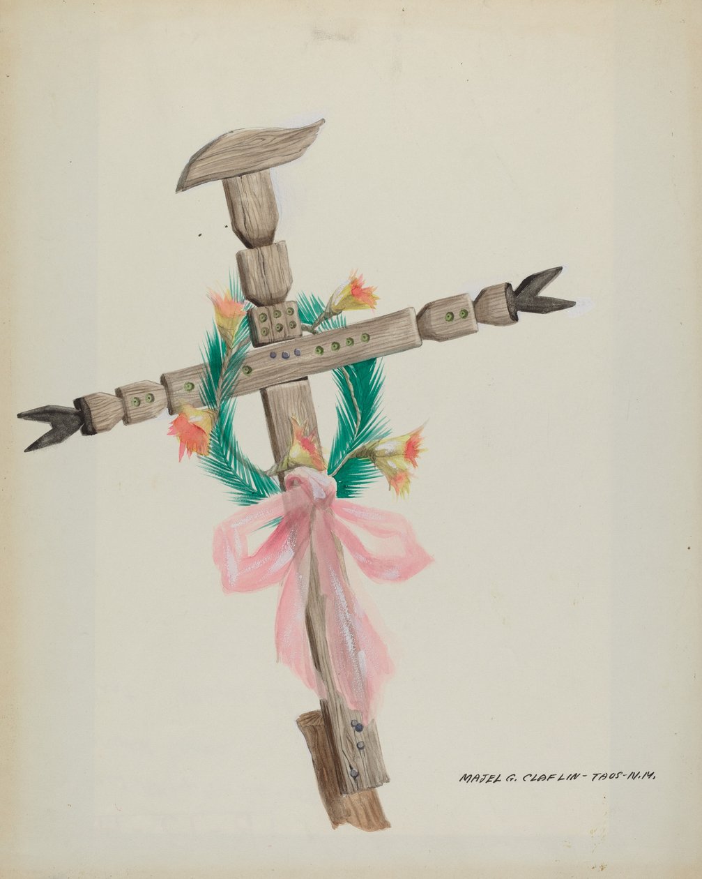 Cruz tallada - Tumba, c. 1937 de Majel G. Claflin