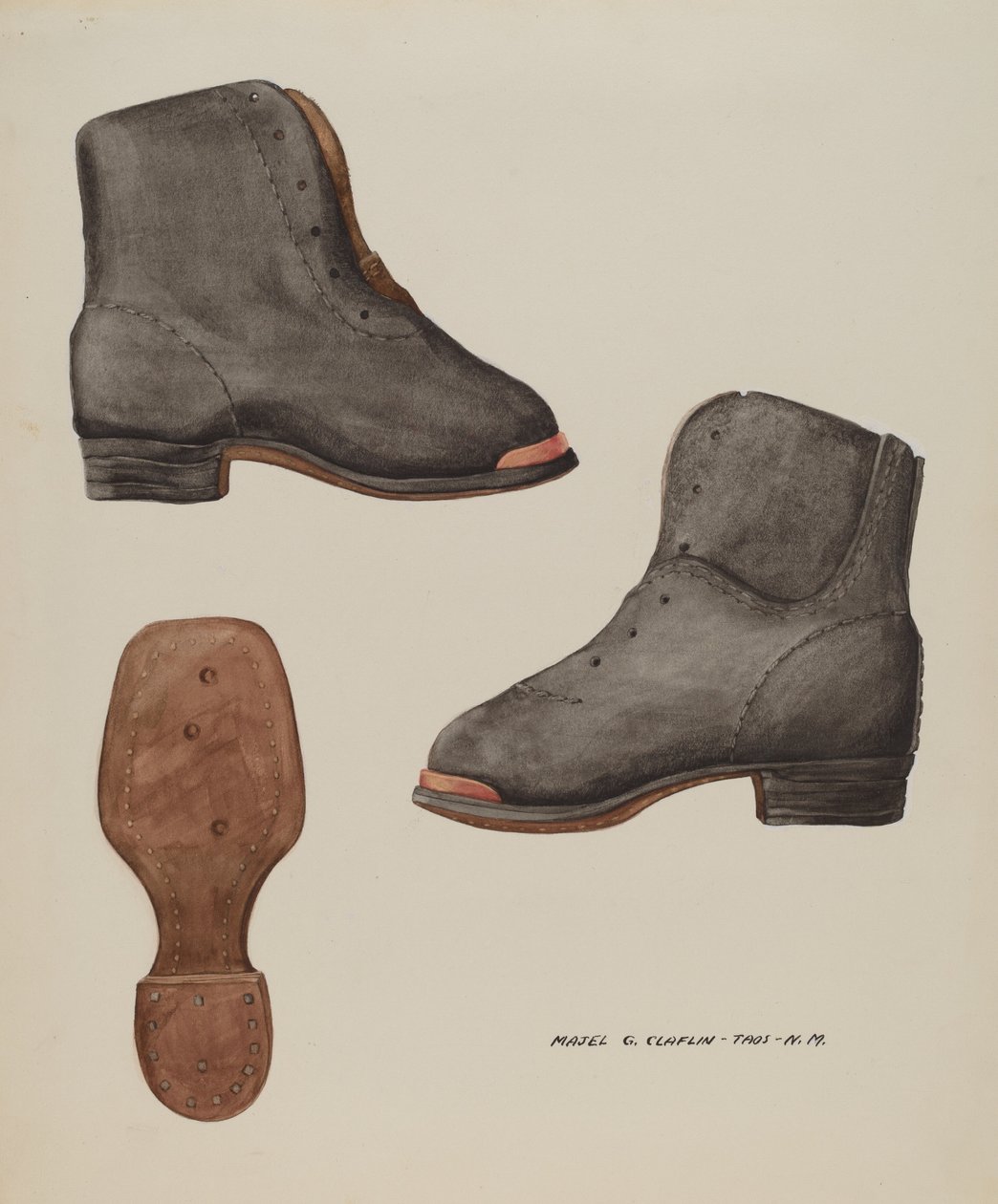 Zapato de Niño con Punta de Cobre, c. 1937 de Majel G. Claflin