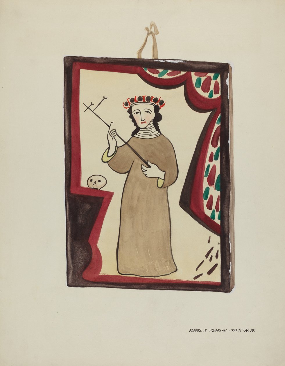 Retablo-Santa Rita, c. 1937 de Majel G. Claflin