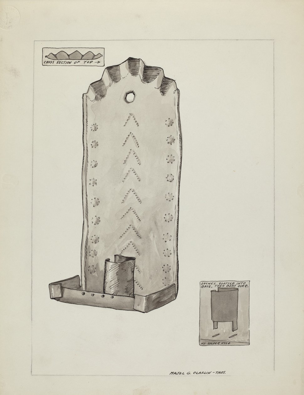 Candelero de hojalata, 1935-1942 de Majel G. Claflin