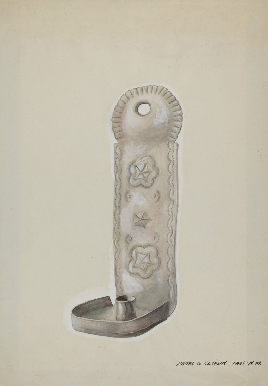 Candelero de estaño, c. 1937 de Majel G. Claflin