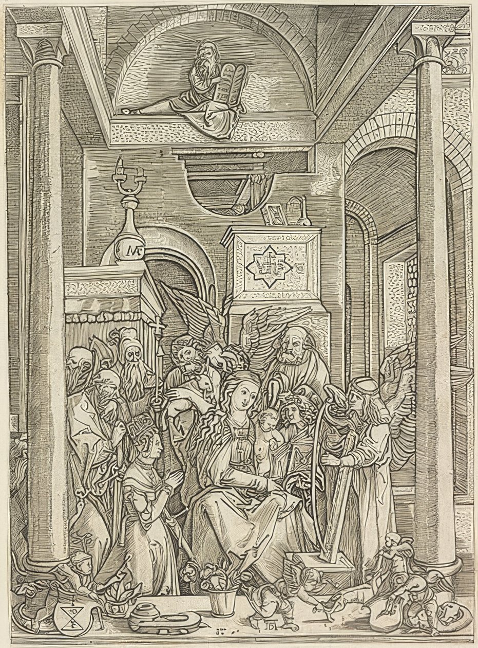 Glorificación de María de Marcantonio Raimondi