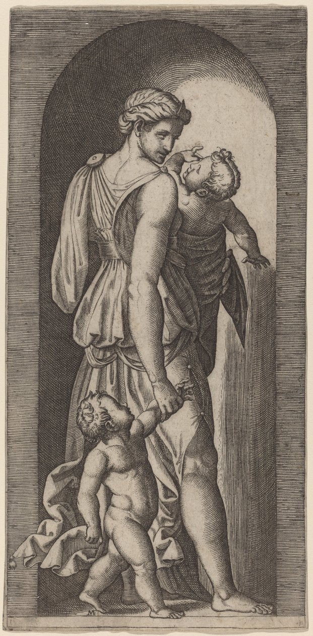 Caridad de Marcantonio Raimondi after Raphael