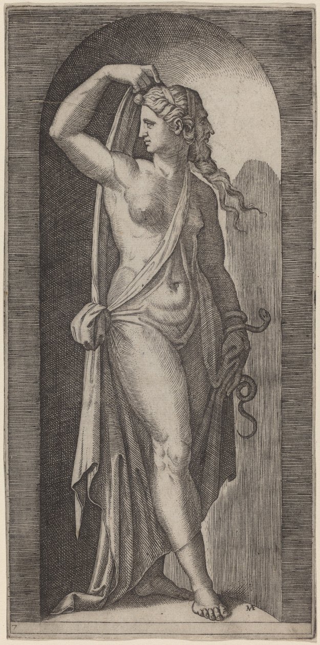 Prudencia de Marcantonio Raimondi after Raphael
