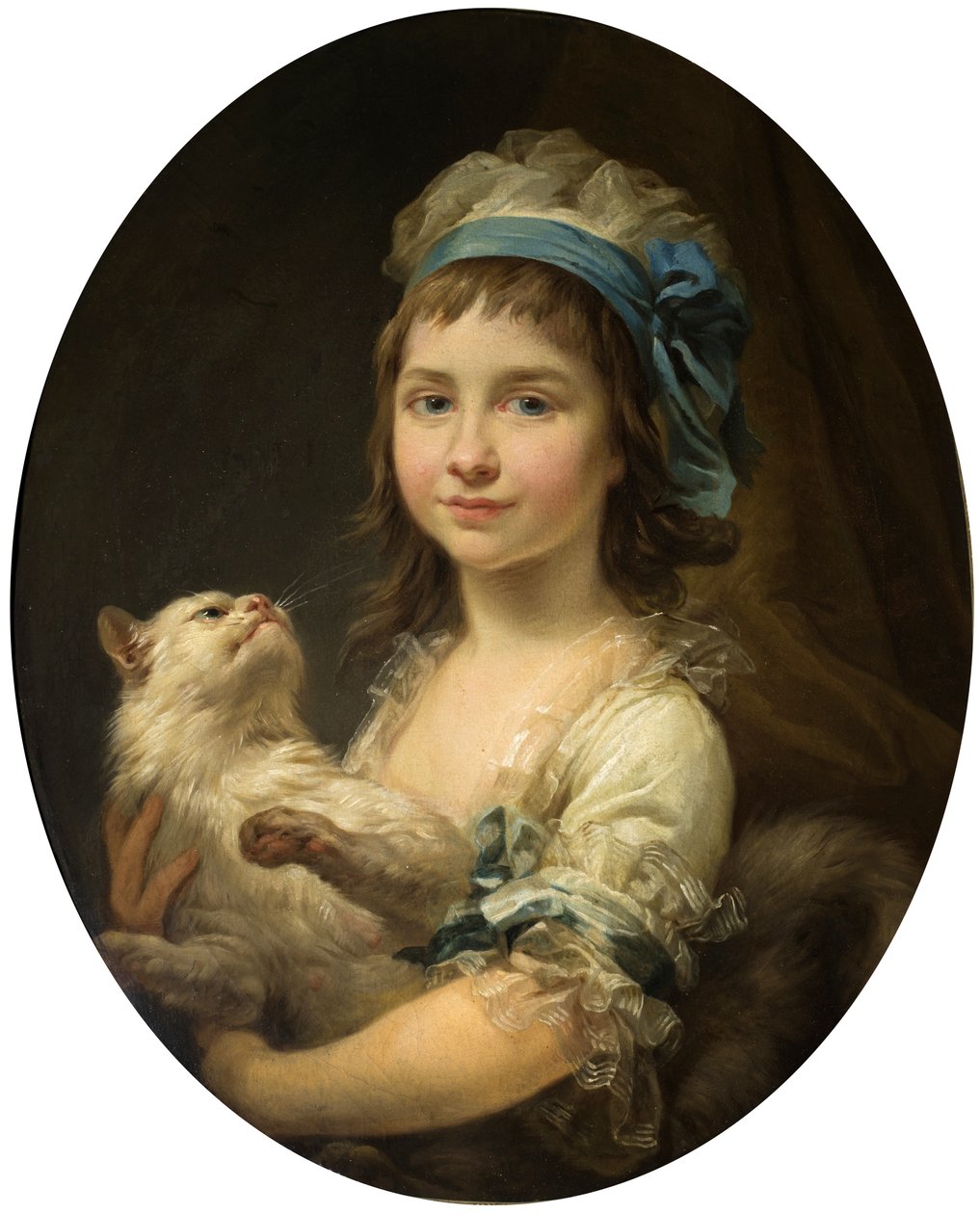 Retrato de Julia Duhamel con un gato de Marcello Bacciarelli