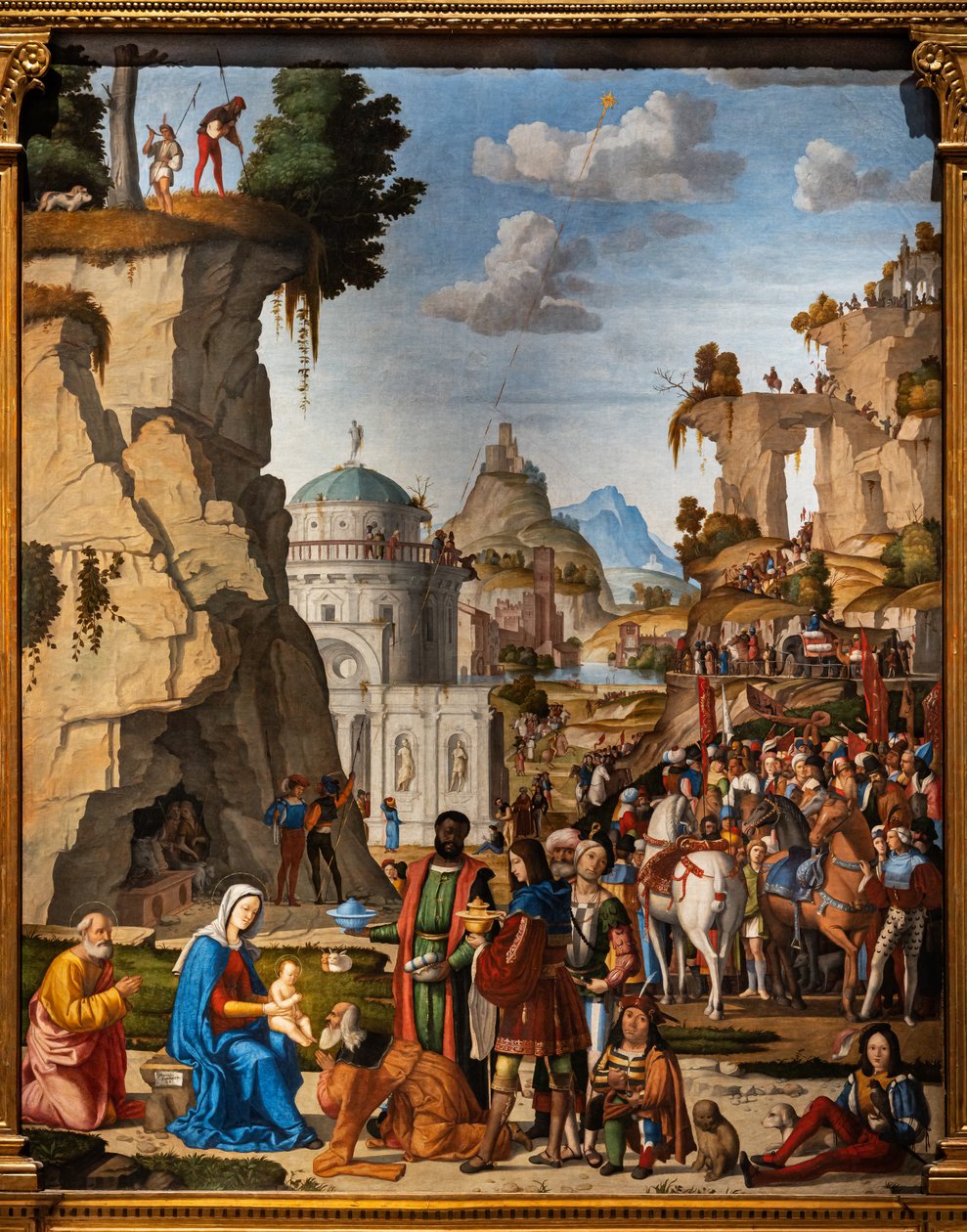 Adoración de los Reyes Magos, detalle de Marcello Fogolino
