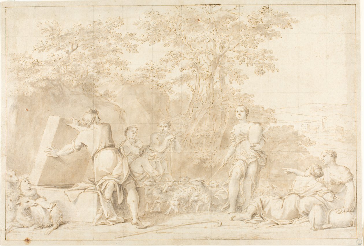 Jacob y Raquel en el pozo de Marcantonio Franceschini