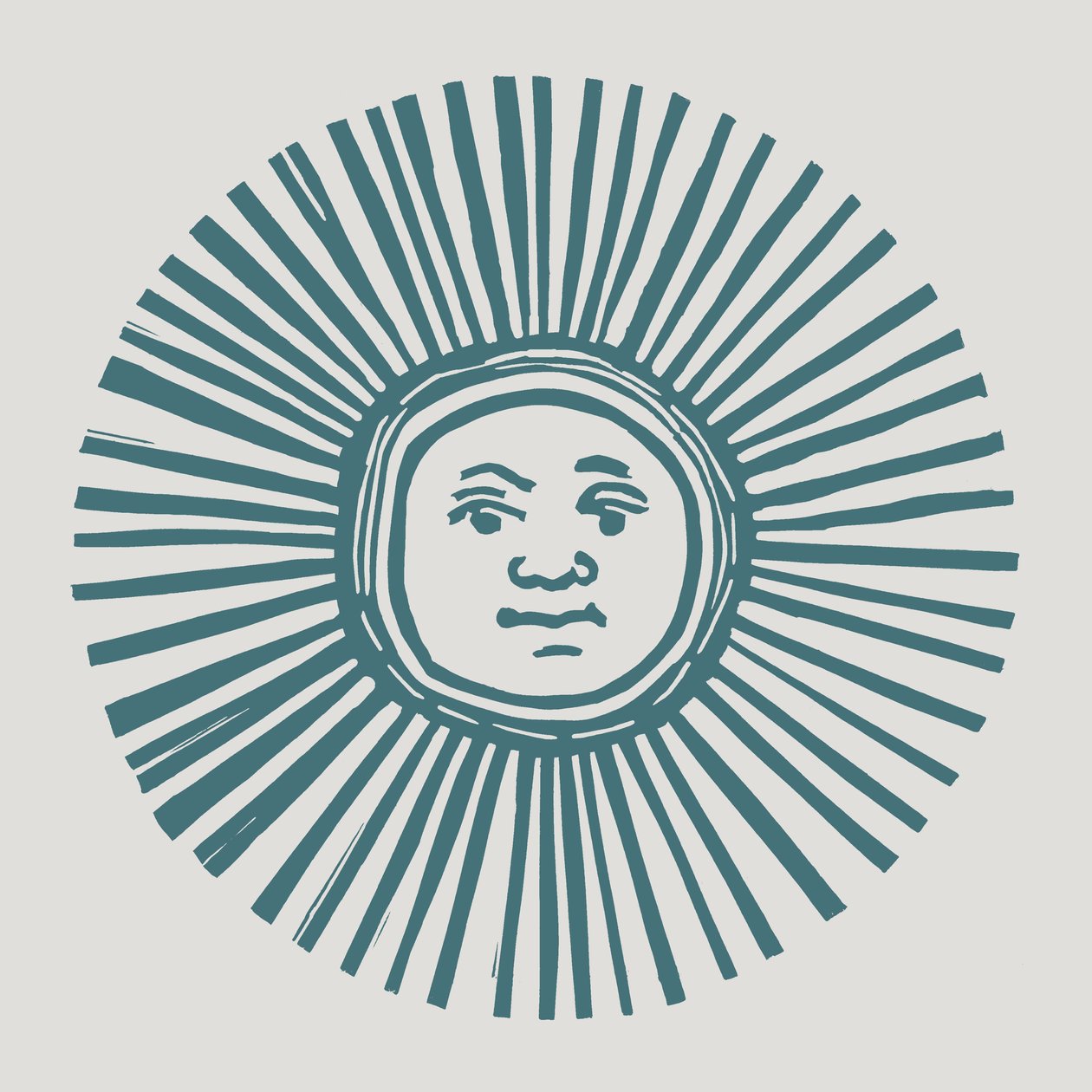 Sol Invictus, 2023 (linóleo sobre papel) de Marco Campedelli