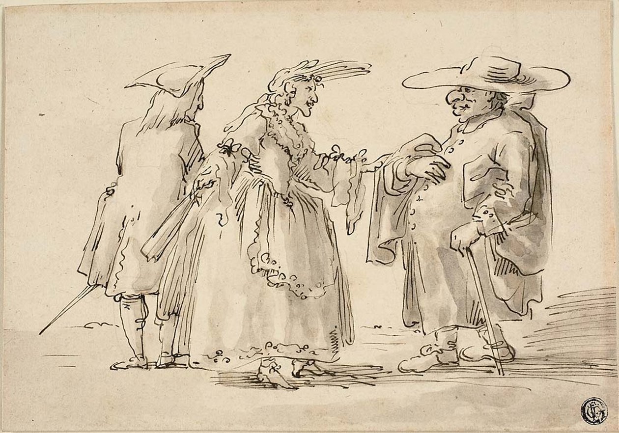 Caricaturas de dos hombres y una mujer de Marco Ricci