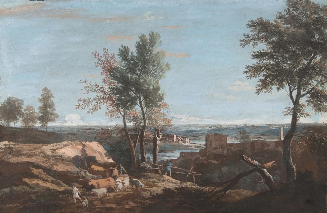Paisaje pastoral extenso, ca. 1700-1730. de Marco Ricci