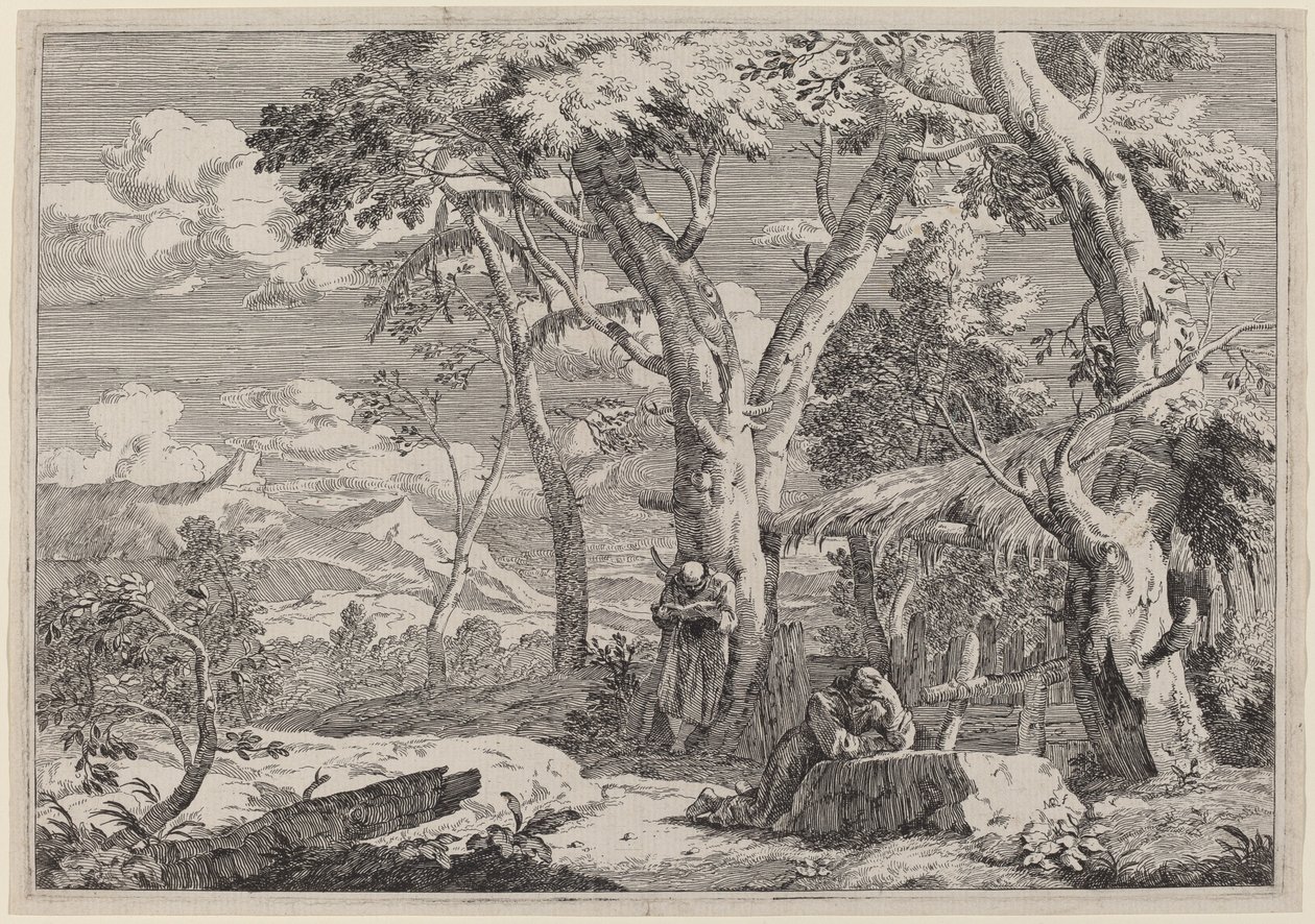 Paisaje Salvaje con Dos Monjes de Marco Ricci