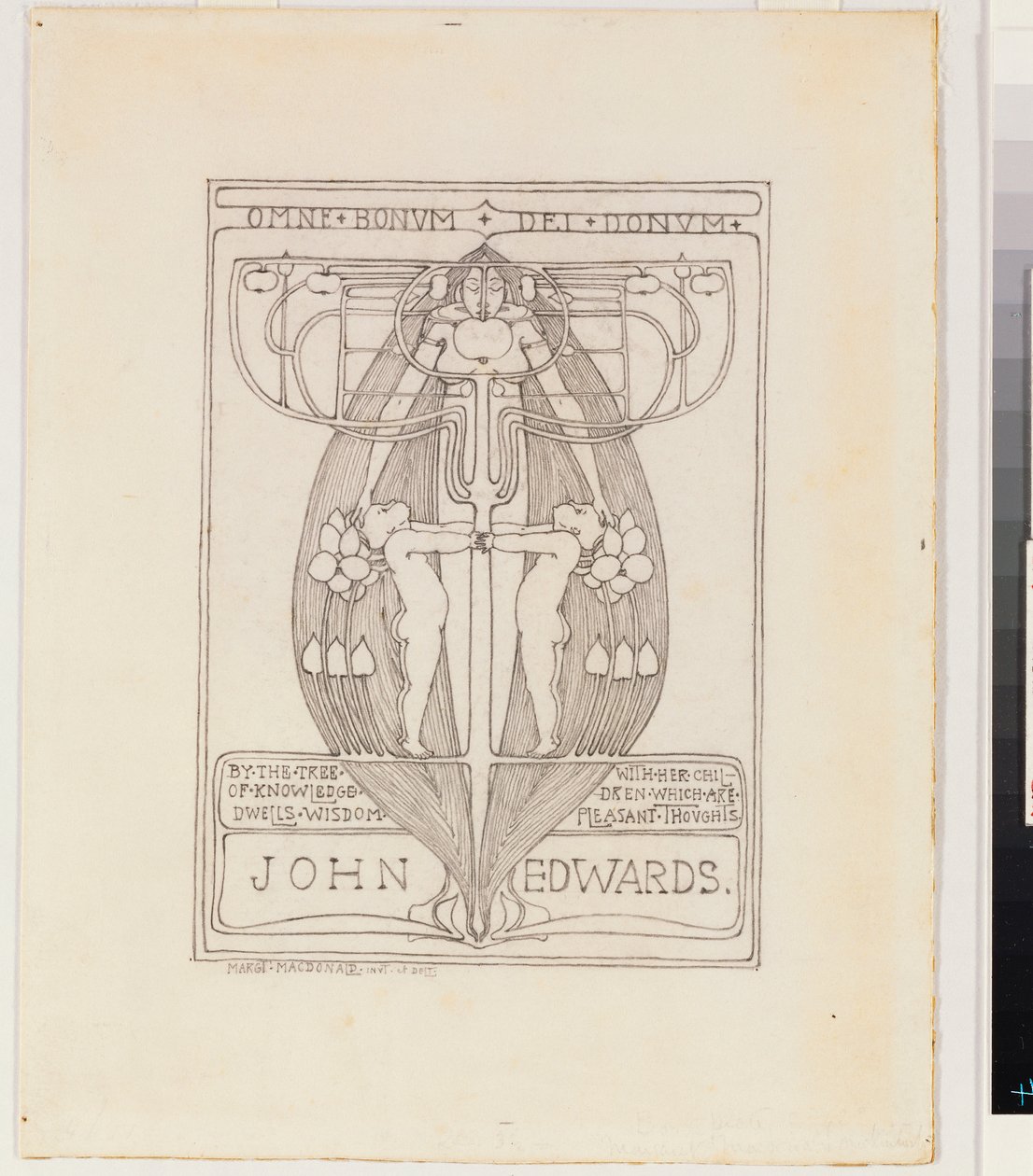 Diseño para un Exlibris de Margaret MacDonald Mackintosh