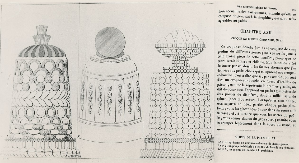 Diseños de croquembouche de Marie Antoine Careme