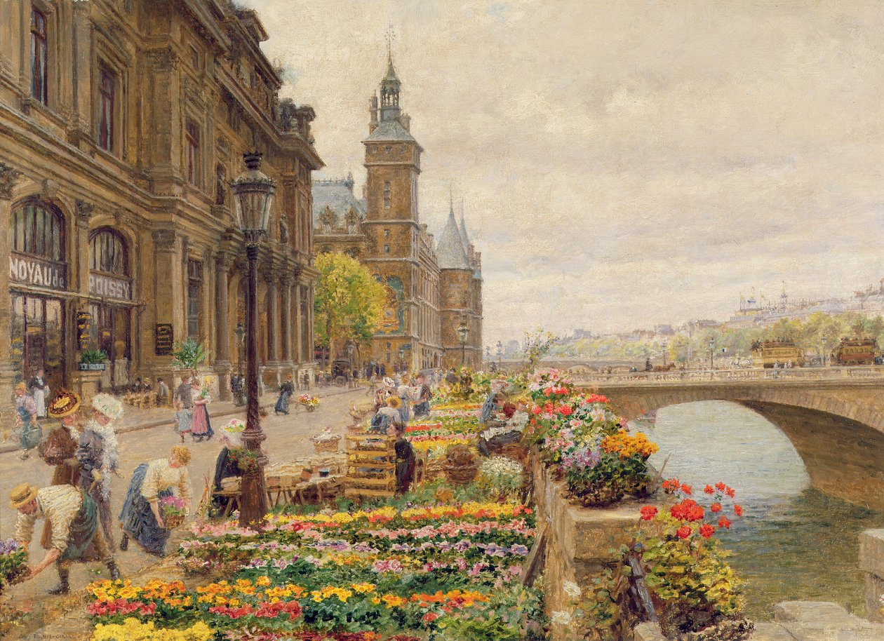 El mercado de flores parisino de Marie Francois Firmin Girard
