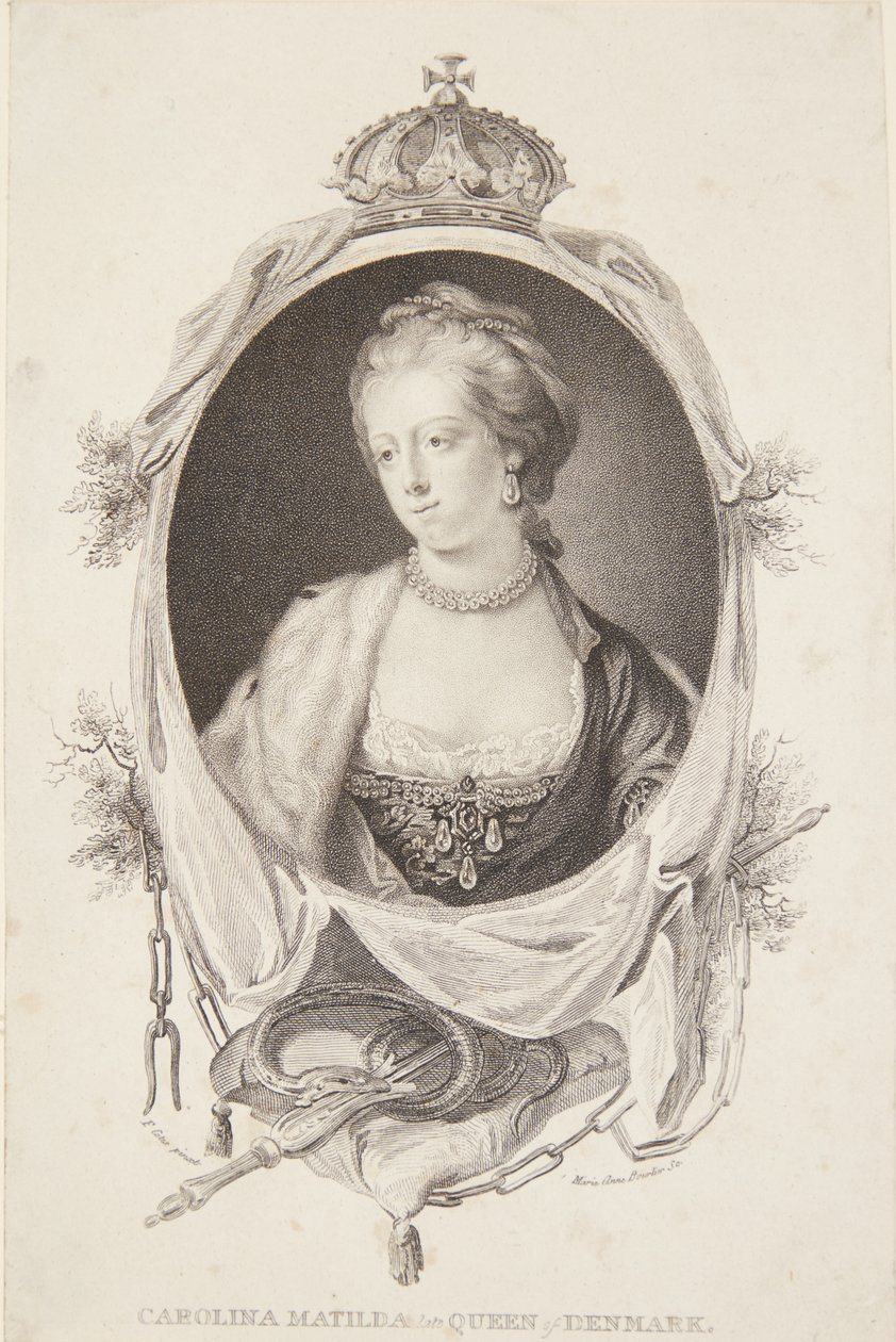 Retrato de Caroline Mathilde de Marie Anne Bourlier