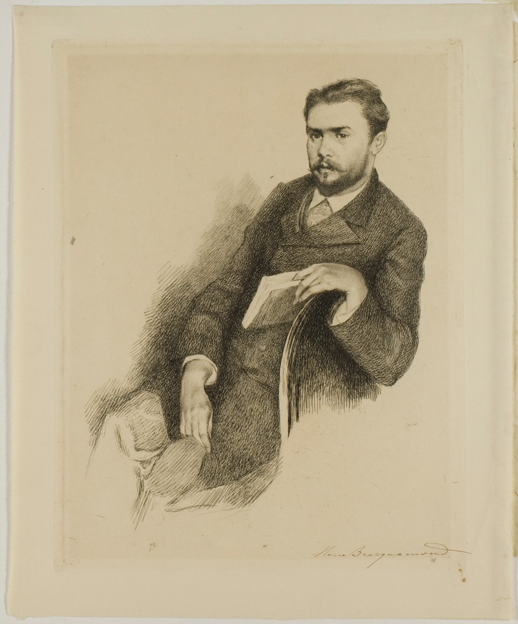 Retrato del crítico Gustave Geffroy de Marie Bracquemond