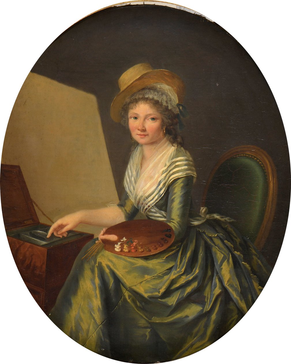 Autorretrato con caballete de Marie Elisabeth Lemoine