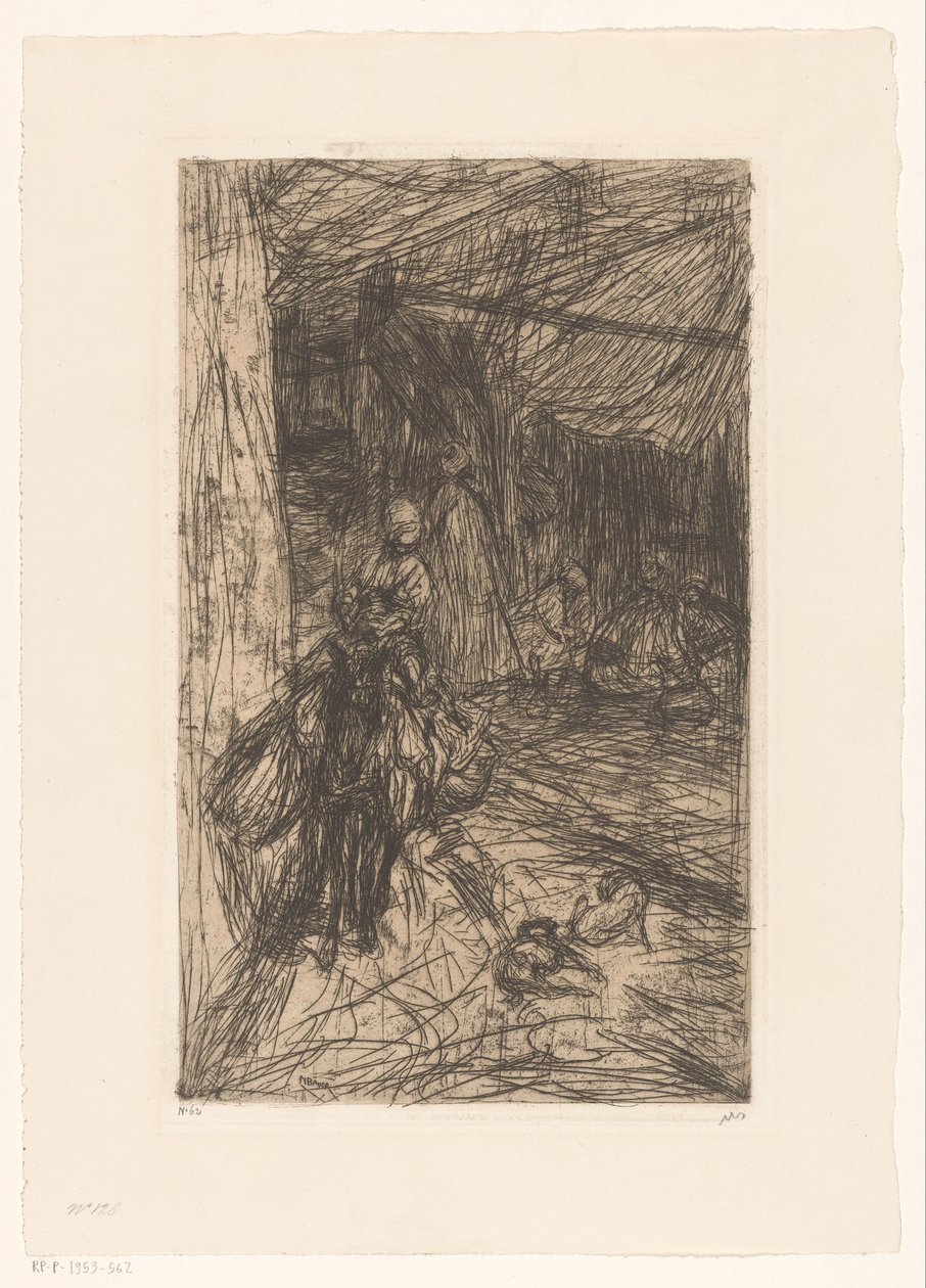 Niño en un burro de Marius Bauer (signed by artist)