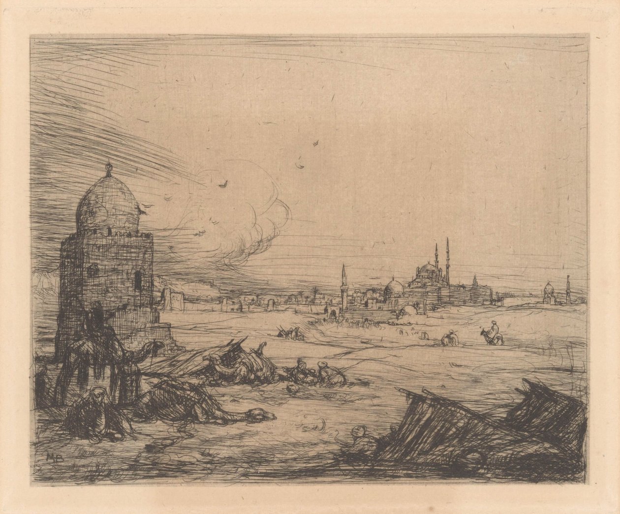 Vista de la ciudad con mezquitas de Marius Bauer