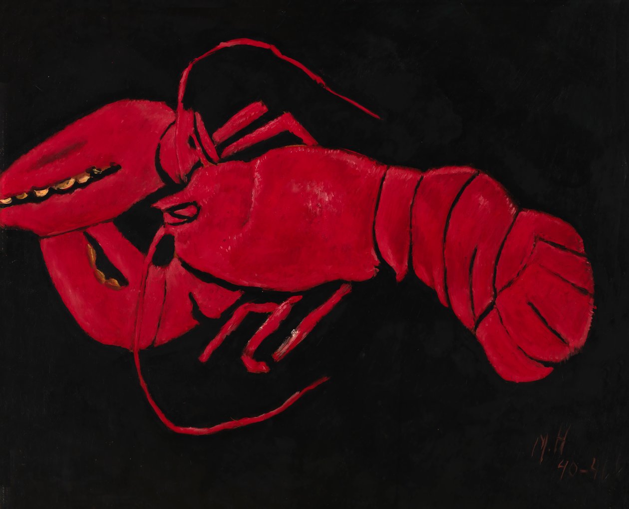 Langosta sobre fondo negro, 1940-1941 de Marsden Hartley