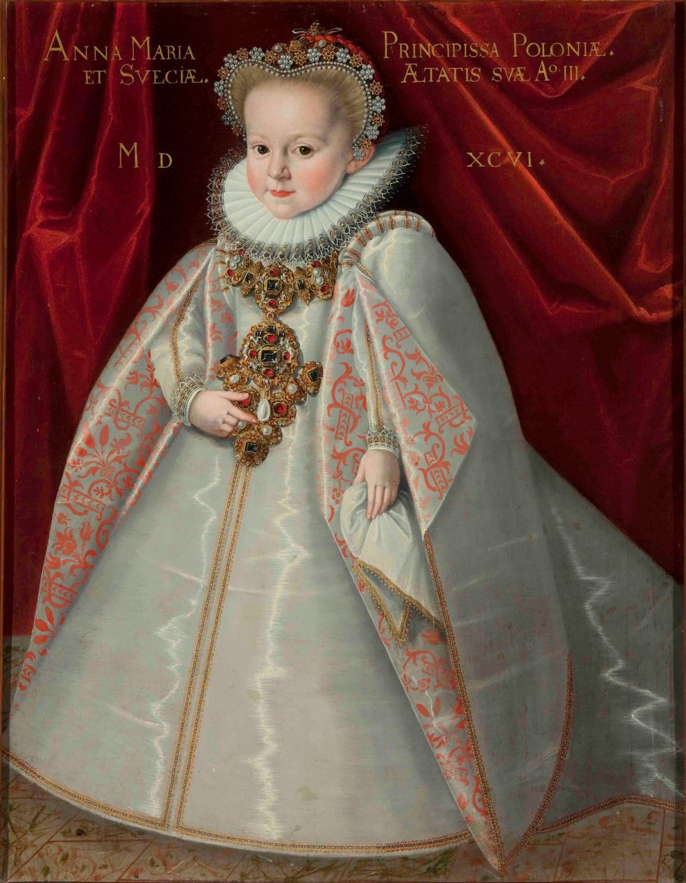 Retrato de Anna Maria Vasa (1593-1600), hija del Rey Segismundo III de Polonia. de Martin Kober