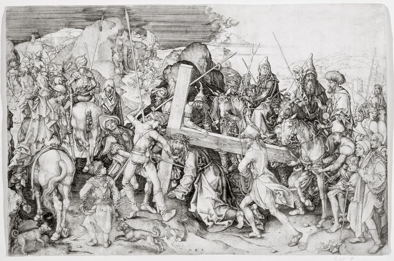El gran porte de la cruz, c.1474 de Martin Schongauer