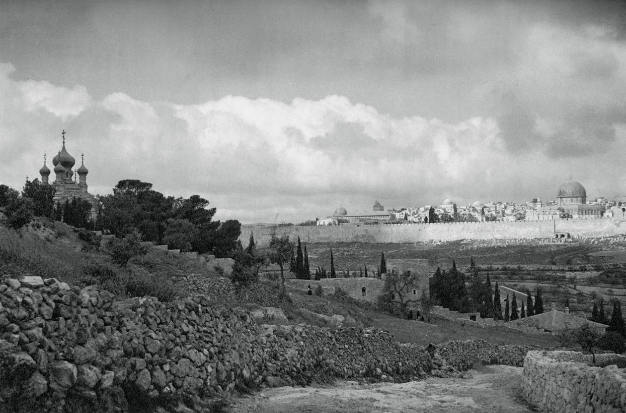 Jerusalén y el Jardín de Getsemaní, 1937 de Martin Hurlimann