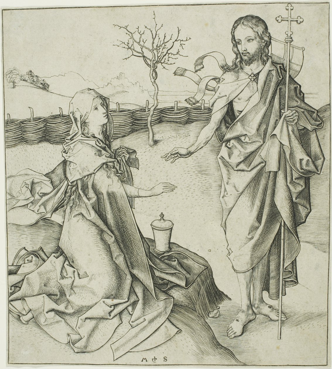 Cristo apareciendo a la Magdalena—Noli Me Tangere de Martin Schongauer