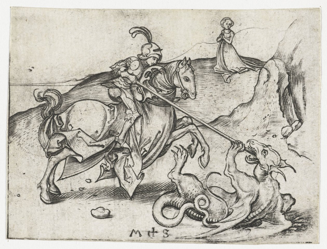 San Jorge y el Dragón de Martin Schongauer