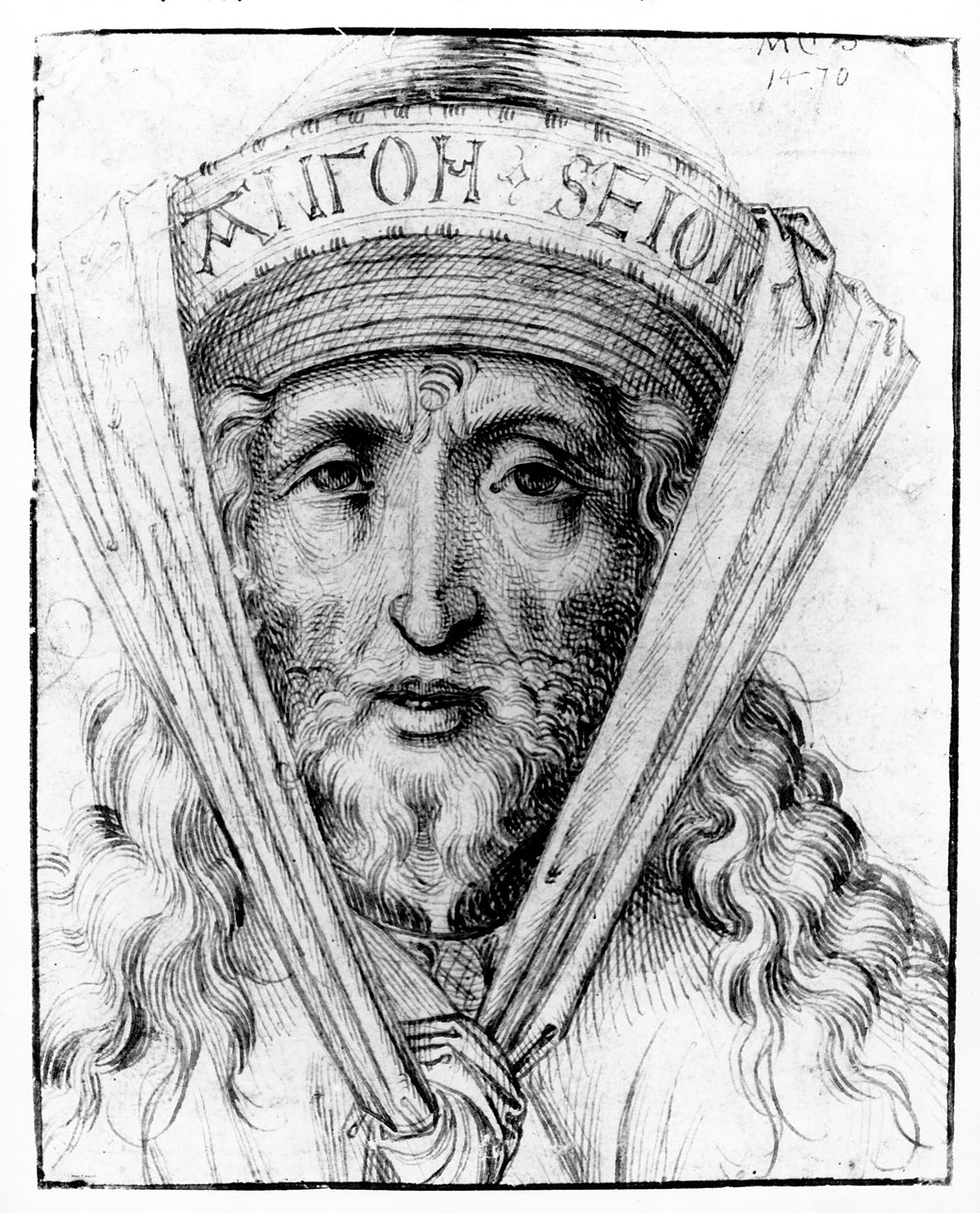 Cabeza de un sumo sacerdote, c.1470 de Martin Schongauer