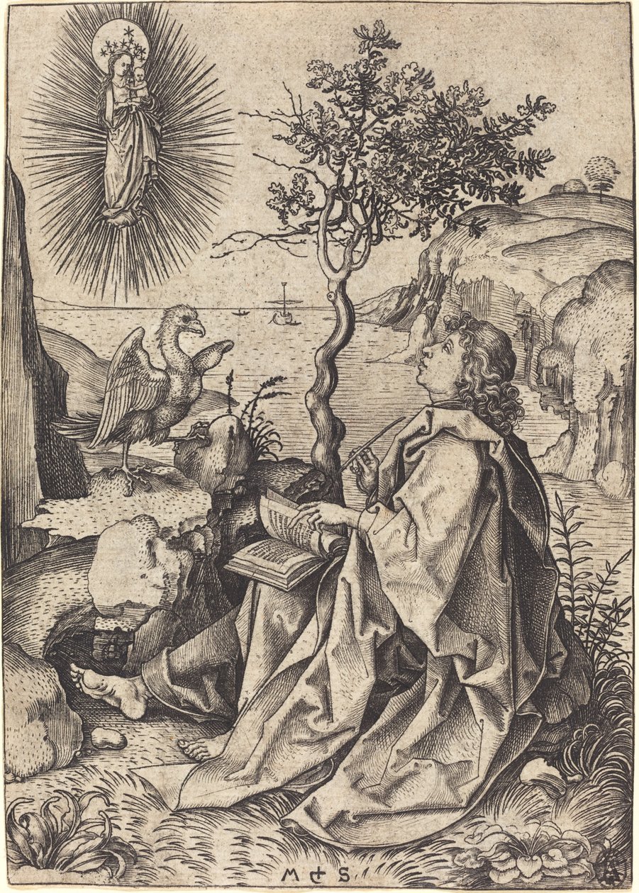 San Juan en Patmos de Martin Schongauer