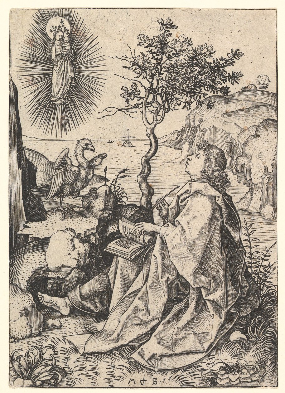 San Juan en Patmos, ca. 1435-1491 de Martin Schongauer