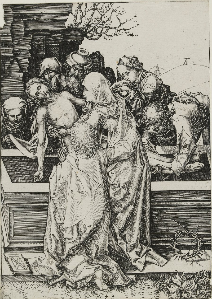 El entierro, finales del siglo XV de Martin Schongauer