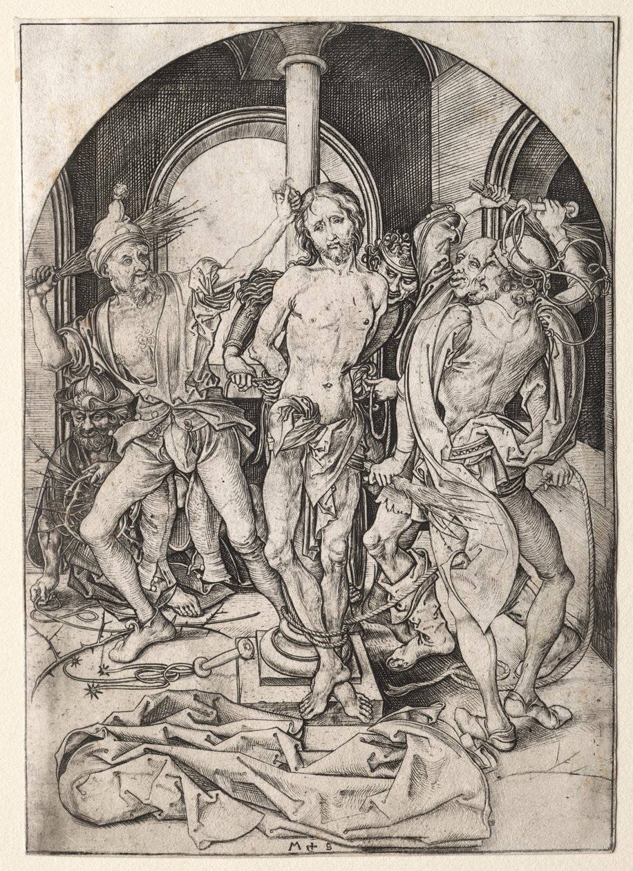La Pasión: La flagelación de Martin Schongauer