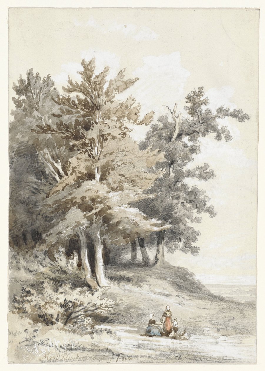 Borde del bosque con figuras de Martinus Antonius Kuytenbrouwer jr.