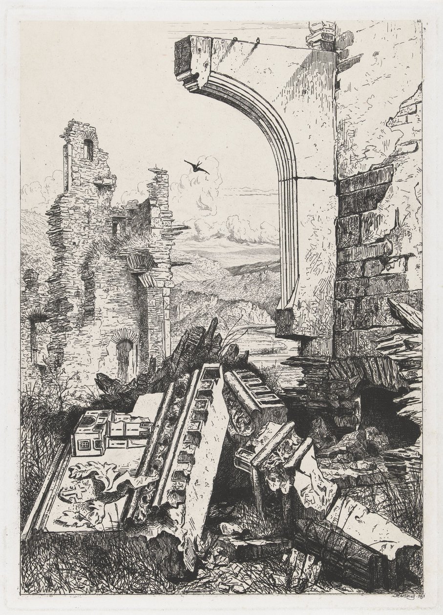 Ruinas del castillo de Bourscheid de Martinus Antonius Kuytenbrouwer jr.
