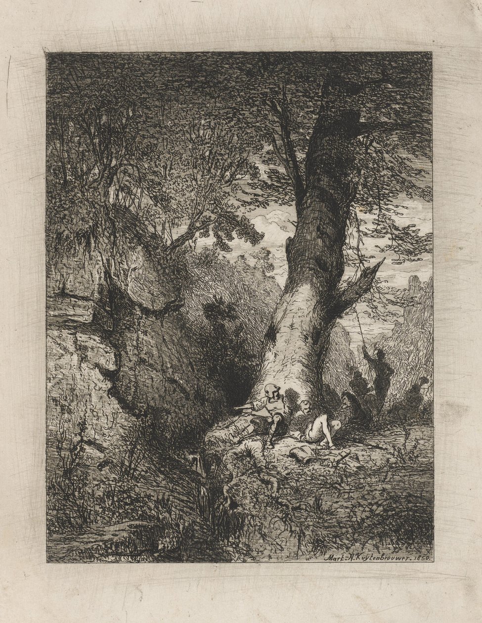 Guerreros descansando bajo un árbol de Martinus Antonius Kuytenbrouwer jr.