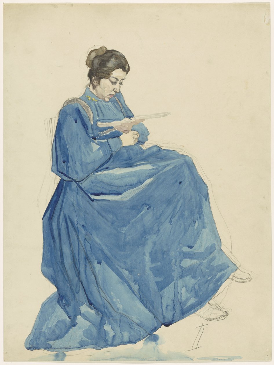 Mujer sentada leyendo de Martinus van Andringa