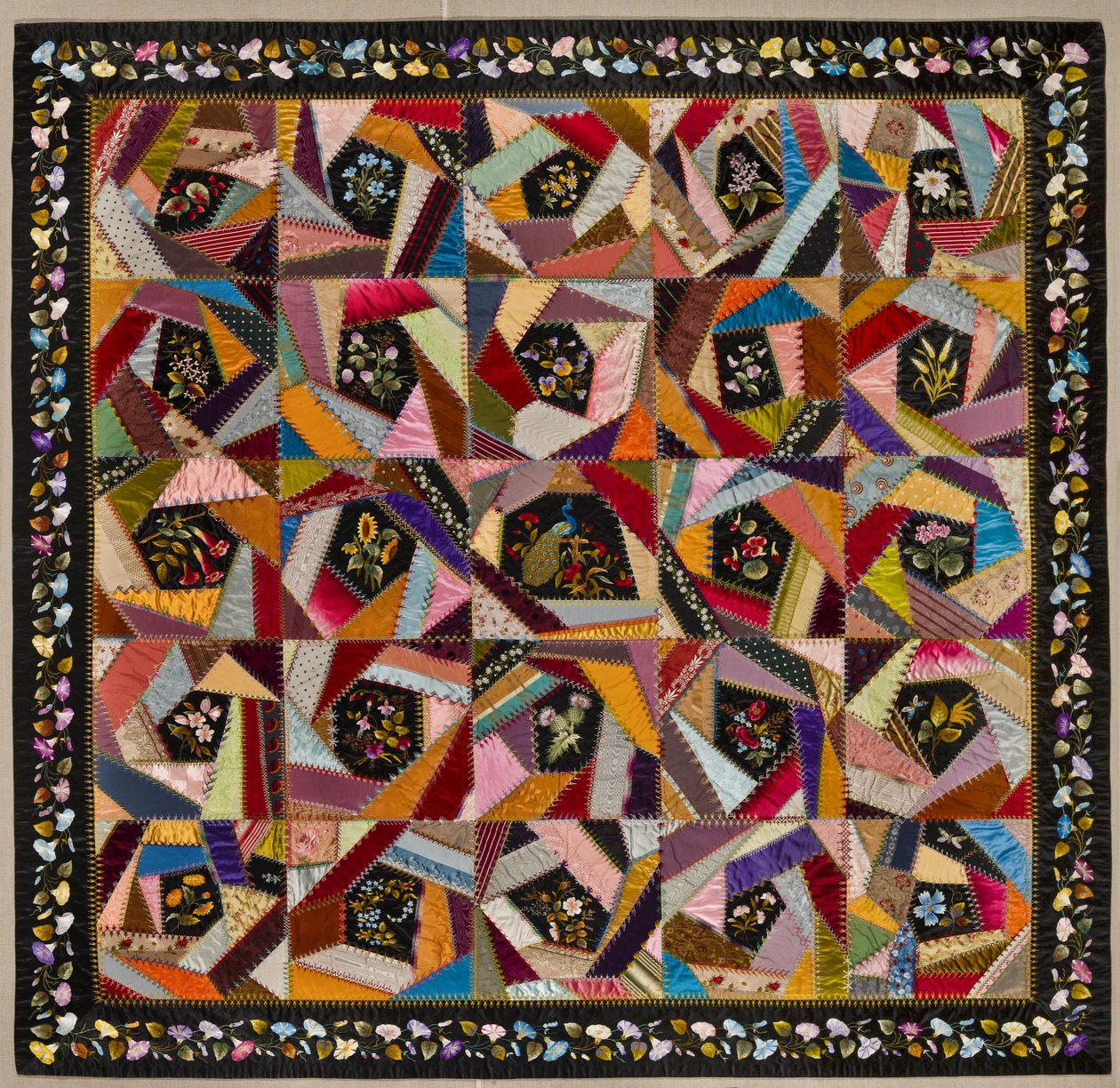 Colcha loca, c.1880 de Mary A. Stinson