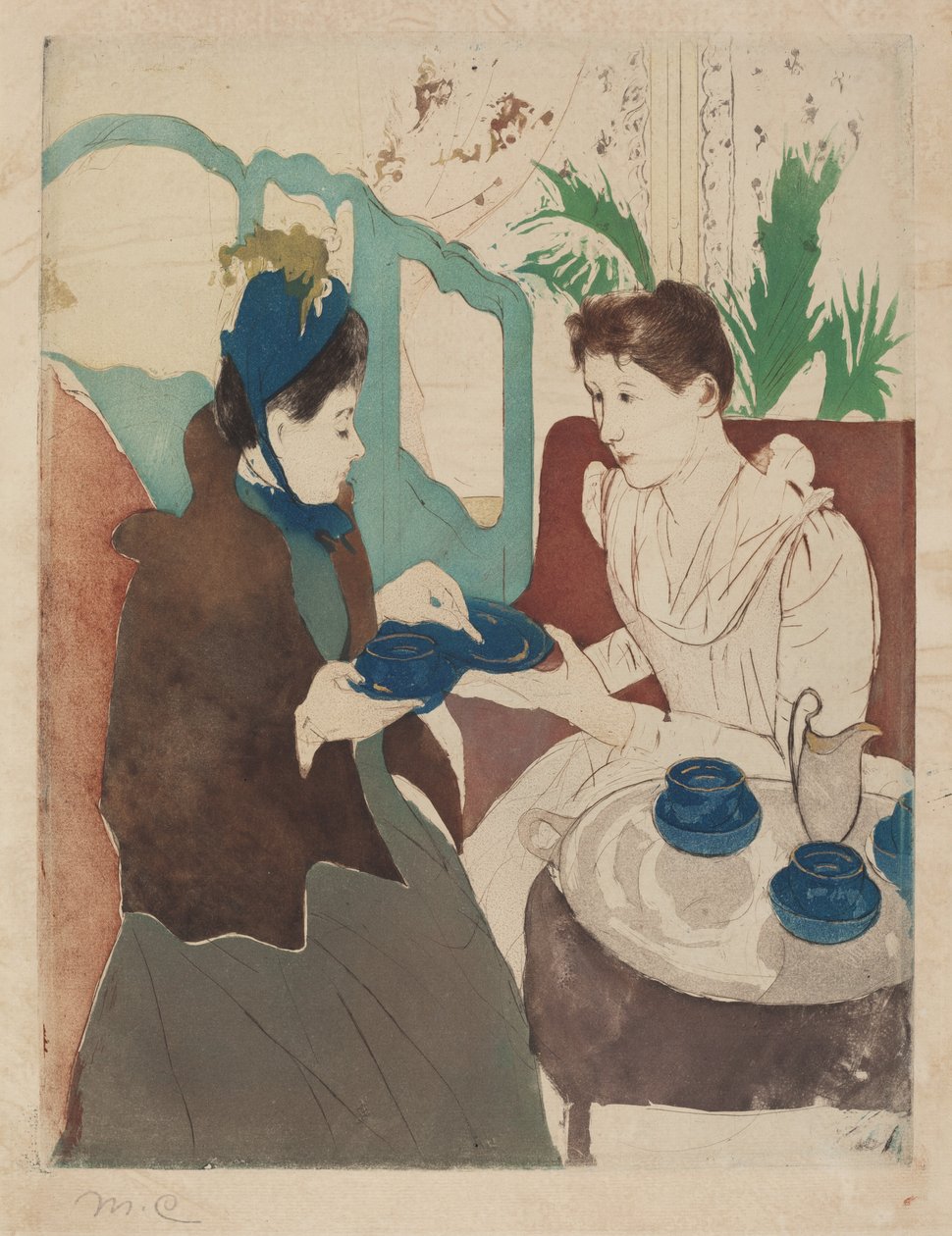 Fiesta de té por la tarde de Mary Cassatt