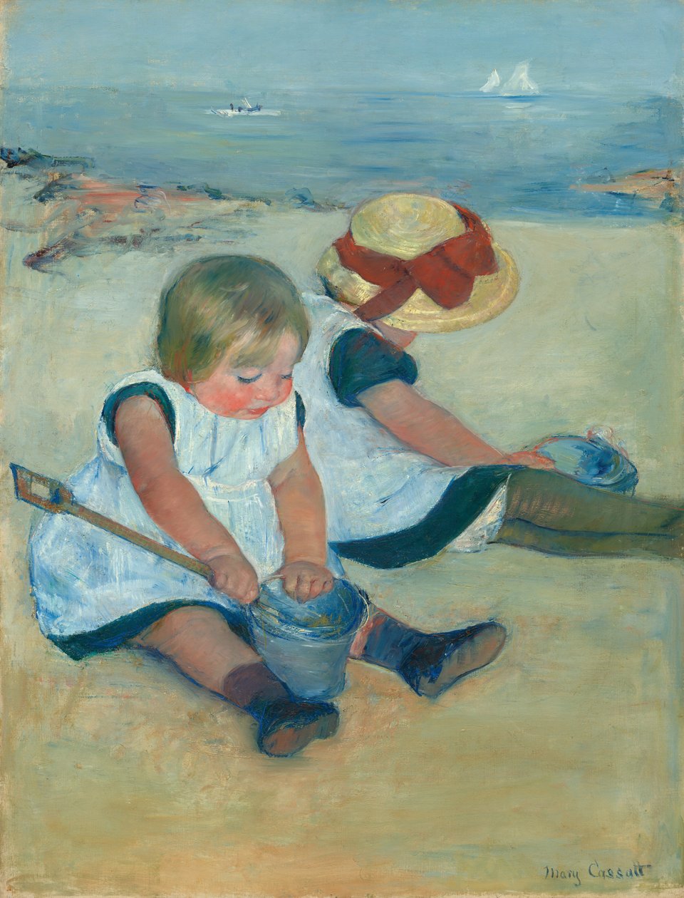Niños jugando en la playa de Mary Cassatt