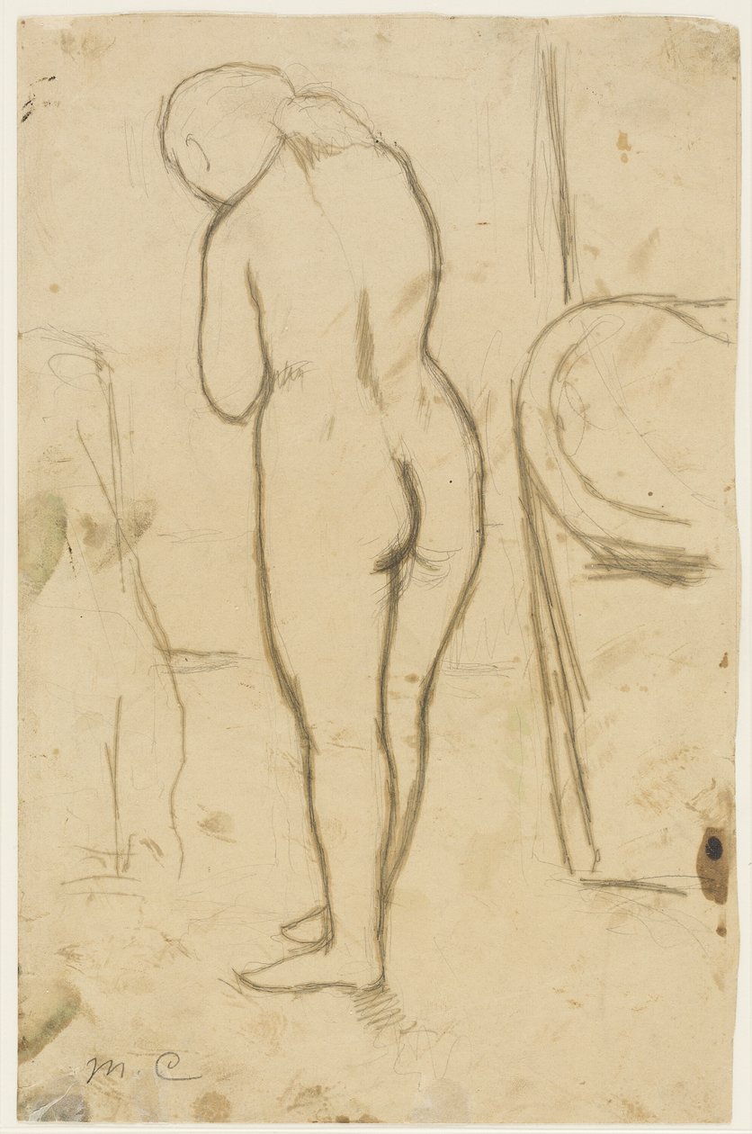 Dibujo para "Desnudo de pie" de Mary Cassatt