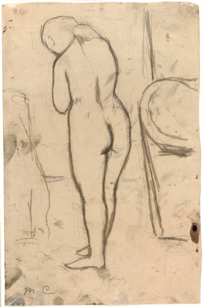 Dibujo de un desnudo de pie de Mary Cassatt