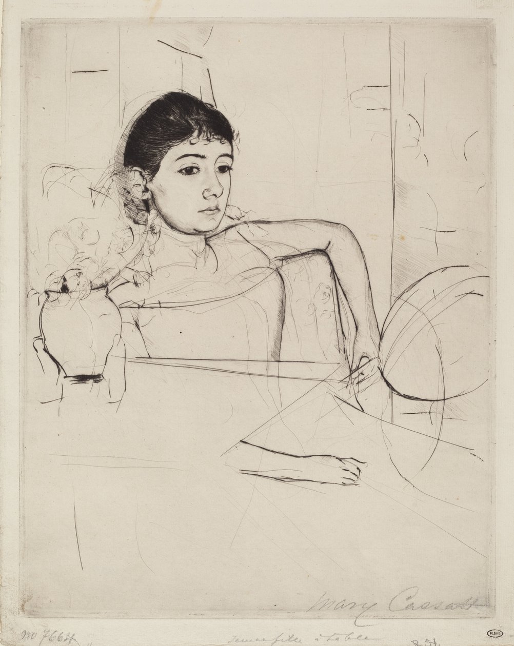Mimi como una morena, c. 1889 de Mary Cassatt
