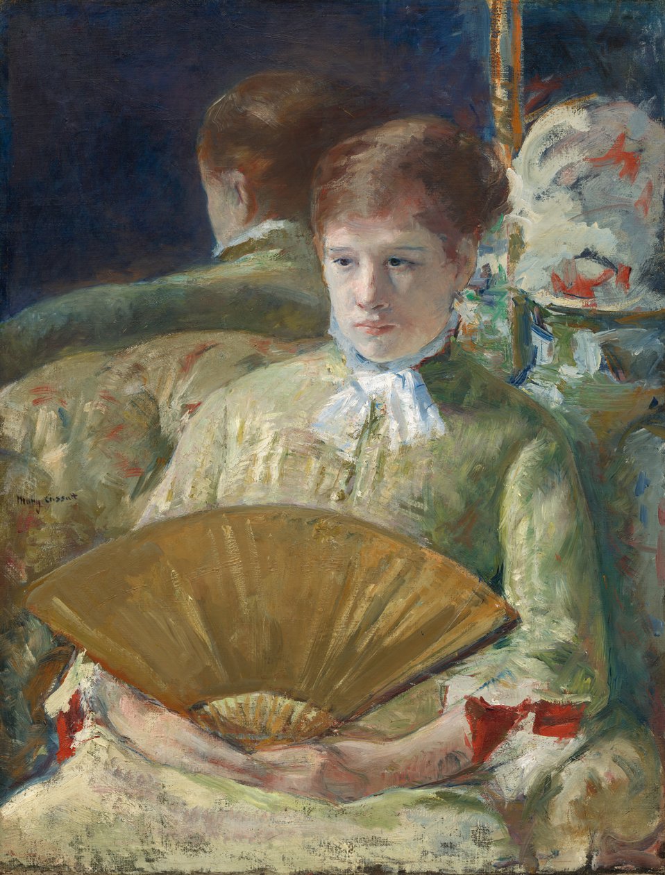 Mujer con abanico, c. 1878-1879 de Mary Cassatt