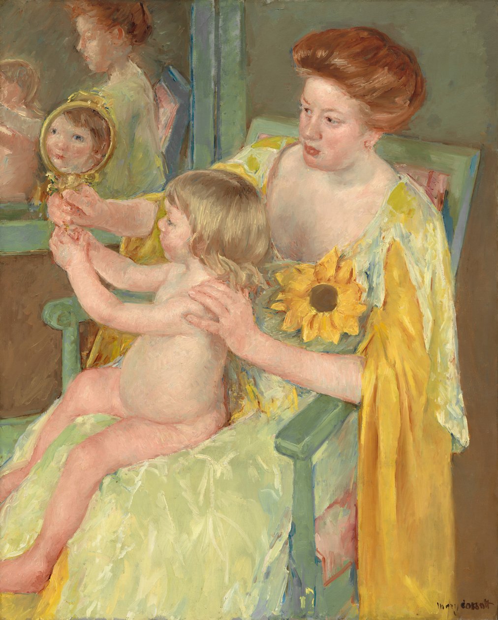 Mujer con un girasol, c. 1905 de Mary Cassatt
